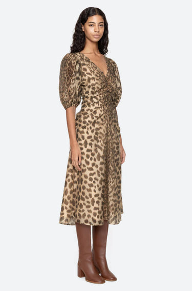 Claude Print Puff Midi Dress cream-Dress-Sea New York-Debs Boutique